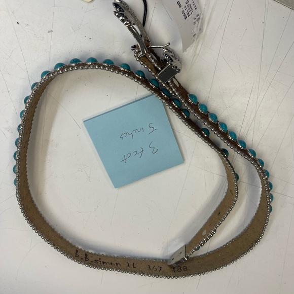 B.B. Simon Brown Belt with Turquoise Accents - Picture 8 of 8